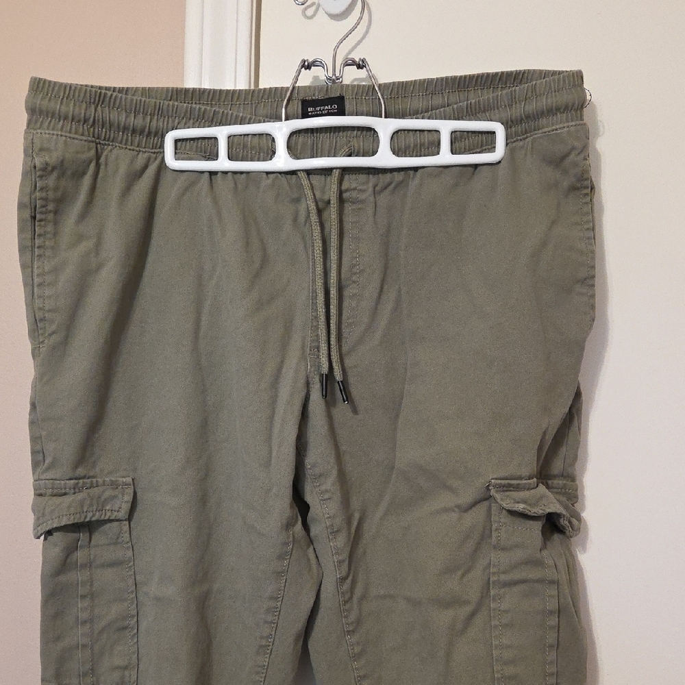 Buffalo David Bitton Green Cargo Pants with Relaxed Fit